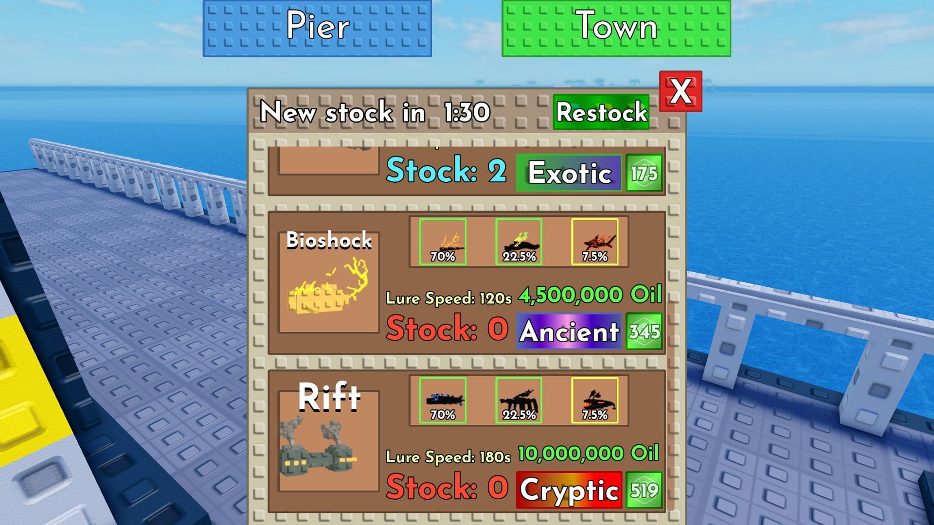 You can use these baits at your pier (Image via Roblox)